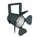 Adjustable Barn Doors Black Ceiling Downlight Spotlight With Reflector And Bulb 3d model