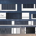 Architectural Exterior Wall Design Of Modern Building With Wooden Grille And Bamboo Plants