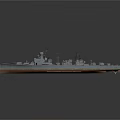 Detailed Warship Model Featuring Gray Hull Red Bottom Deck And Weapon Systems 3d model