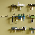 Practical Wall Mounted Toothbrush Holders With Various Designs For Bathroom Organization 3d model