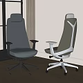 Ergonomic Office Chairs With Mesh Back Adjustable Armrests And Swivel Wheels For Workspace 3d model