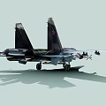 Advanced Gray Military Fighter Jet With Open Cockpit Missiles And Ground Display Setup