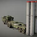 Olive Green Military Utility Vehicle Featuring Launch System And Multiple Wheels 3d model