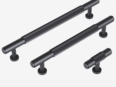 Black Modern Cabinet Drawer Handles With Sleek Metal Design And Smooth Finish 3d model