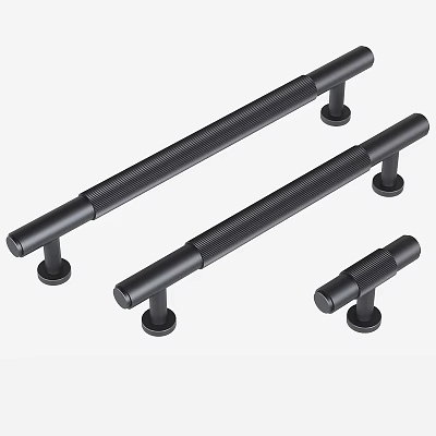 Black Modern Cabinet Drawer Handles With Sleek Metal Design And Smooth Finish 3d model