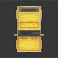 Yellow Pixel Art Car 3D Rendering With Retro Style And Reflective Surface