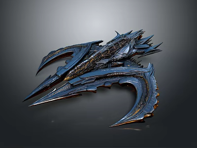 Futuristic Cosmic Spaceship With Advanced Aerospace Design And Sharp Structural Details 3d model