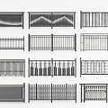 Modern Fence Design Collection With Various Decorative Metal Patterns And Styles 3d model