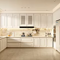 Modern Kitchen Interior With White Cabinets Marble Countertops And Stainless Steel Appliances