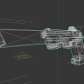 Futuristic Sci Fi Gun Design With Red Accents On Barrel And Grip Modern Weapon Concept