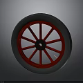 High Quality Car Wheel Component With Red Spokes Black Hub And Gray Tire