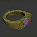 Elegant Golden Ring With Red Gemstone And Intricate Carved Decorative Patterns