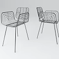 Modern Metal Dining Chairs With Sleek Geometric Wireframe Design For Home Interior