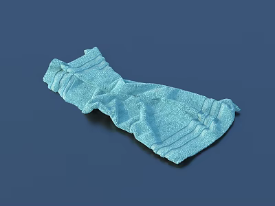 Light Blue Cotton Towel with Wrinkled Texture for Kitchen Daily Life Use 3d model