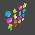 Crystal Gem Game Props 3d model