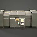 Industrial Metal Cargo Container With Control Panel And Brand Logo Design 3d model