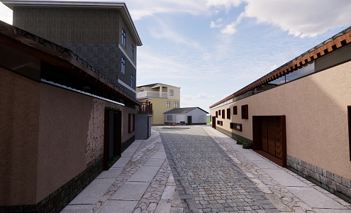 Modern Houses, Old Communities, Current Situation, Old Communities, Old Urban Streets, Damaged Residential Buildings 3d model