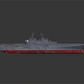 Aircraft Carrier Weapon System with Gray Flight Deck Red Bottom and Shipboard Equipment