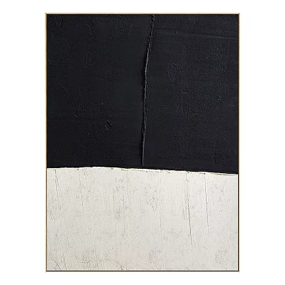 Minimalist Textured Abstract Painting With Black White Tones And Vertical Division 3d model