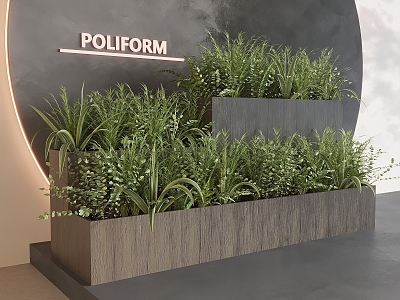 Flower Box Flower Box Plant Combination Green Plant Flower Box Plant Pile Landscape Green Plant Flower Box 3d model