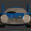 Blue Vintage Race Car With Rear Wing And Number 53 Design