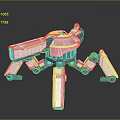 Turret Turntable Railgun Sci-fi Tower Defense Game Tower Defense Sci-fi Turret Game Turret Game Battery 3d model