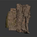 Natural Rocky Crevice Between Rugged Rock Walls With Green Moss And Scattered Stones