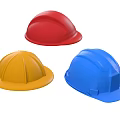 Colorful Safety Hard Hats With Red Yellow And Blue Protective Plastic Design