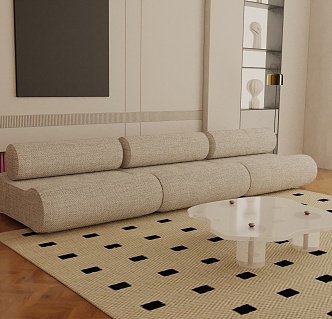 Three-seat sofa 3d model