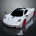 Sleek White Sports Car With Black Roof Red Wheels And Unique Design