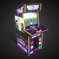 Modern Arcade Large Game Machine Street Fighter King of Fighters Game Hall Coin Slot Machine Low Face Number Low Model Simple Model Game Video Level Super Realistic 3d model