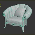 Elegant Classic Single Sofa With Soft Upholstered Cushion And Ornate Wooden Legs