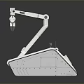 White Modern Robotic Arm Featuring Sleek Mechanical Structure And Industrial Design