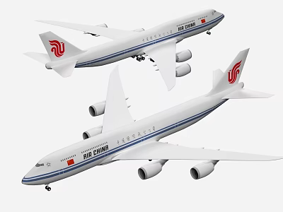 Air China Passenger Plane Models With White Body Blue Stripe And Red Tail Logo 3d model