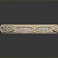 Elegant Cream Colored Bracelet With Beaded Edges And Blue Accents Design