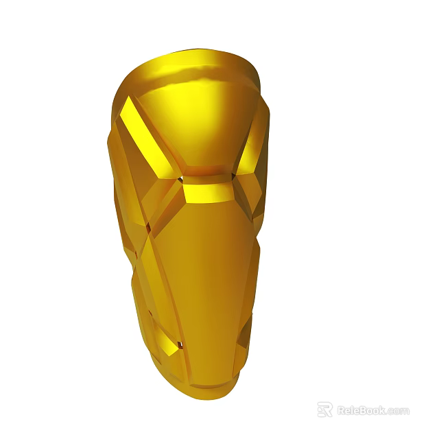 Golden Shiny Armor Piece 3D Model With Geometric Design Details 3d model 