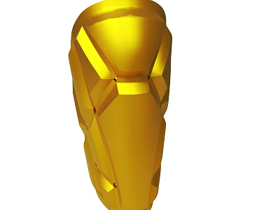 Golden Shiny Armor Piece 3D Model With Geometric Design Details 3d model