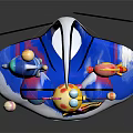 Vibrant Marine Character And Creatures With Seahorse Starfish Spotted Fish Blue Base And Colorful Balls