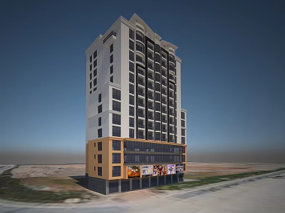 modern commercial building 3d model