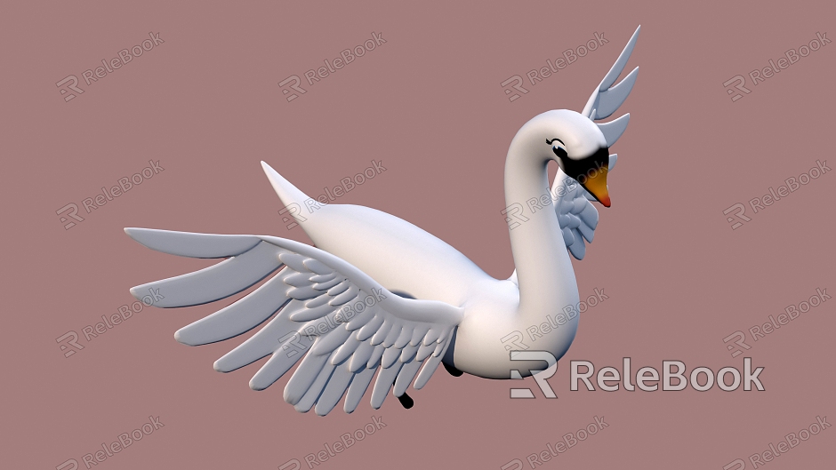 cartoon swan swan cartoon animal model