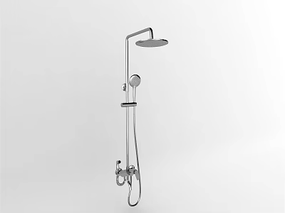 Modern Chrome Shower System With Wall Mounted Overhead Head Handheld Sprayer And Control Valve 3d model
