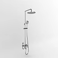 Modern Chrome Shower System With Wall Mounted Overhead Head Handheld Sprayer And Control Valve 3d model