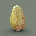 Fresh Ripe Avocado With Green Textured Skin Isolated On Gray Background