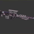 Futuristic Weapon Featuring Mechanical Components Metallic Surface and Advanced Structural Design