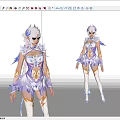 Game Movie Character With Pink Hair Blue Purple Decorated Outfit And White Feathered Details