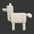 Cute White Alpaca Shaped Ceramic Figurine for Home Living Room Decoration