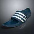 Comfortable Blue Slide Slippers With White Stripes For Daily Wear