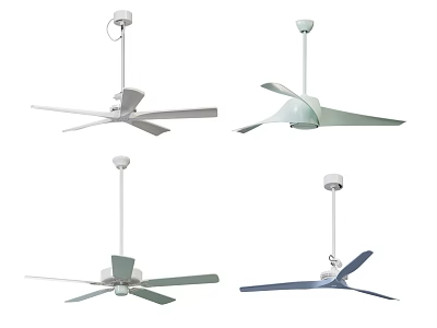 Modern Ceiling Fans With Various Blade Designs And Color Options For Home Use 3d model