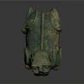 Ancient Bronze Mythical Beast Sculpture With Open Mouth And Curled Tail
