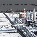 High-altitude operation in modern plant industrial park 3d model